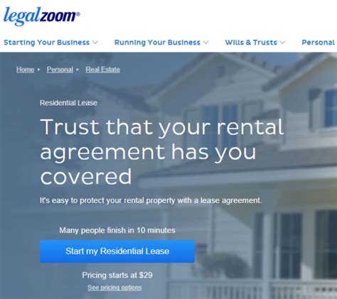 legalzoom rental agreement review