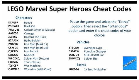 Cheat codes lego marvel super heroes - dopba