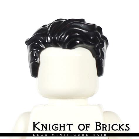LEGO Minifigure Hair BLACK 88283 Male Boy MidLength Tousled Center