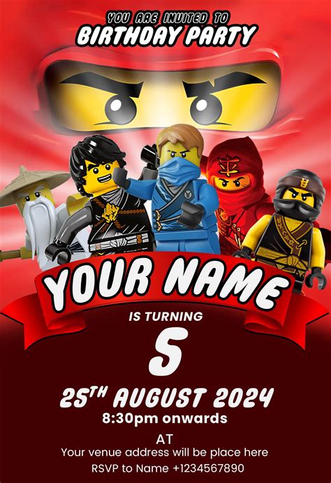 Lego Ninjago Printable Invitations