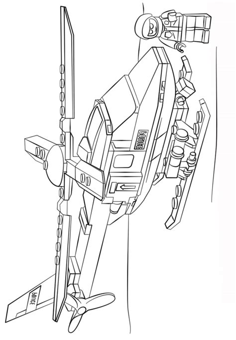 lego police helicopter coloring page