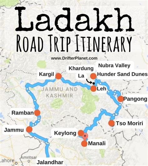 leh ladakh route map