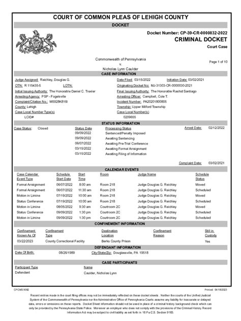 lehigh county docket