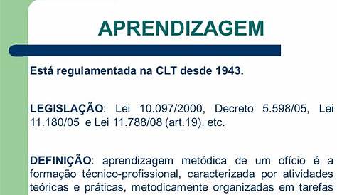 A Lei do Aprendiz (10.097 de 2000) determina que todas as empresas de