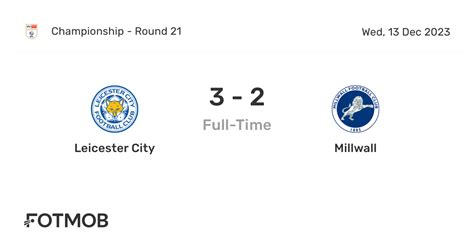 leicester vs millwall h2h