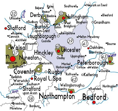 leicestershire map uk