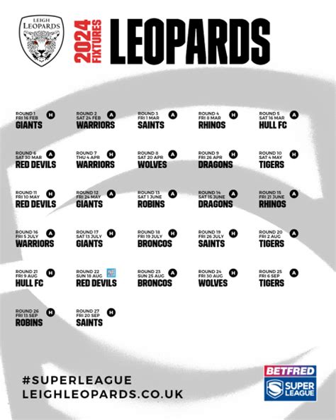 leigh leopards fixture list