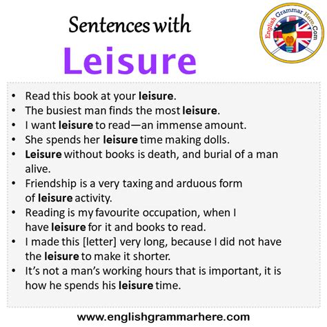 Leisure Example Sentence