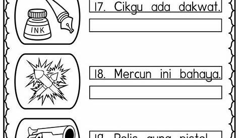 Lembaran Kerja Prasekolah Bahasa Melayu Menulis Ayat Mudah | KitPraMenulis