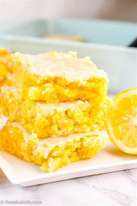 lemon brownies with cake mix and pudding