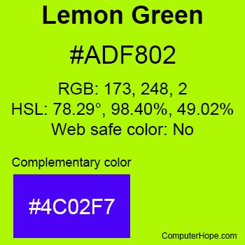 lemon green css color code