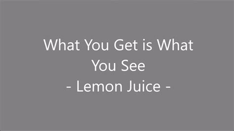 Lemon Juice Lyrics Versatile