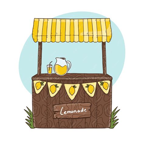 Lemonade Stand Cartoon Drawing