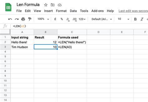 How to Use LEN Function in Google Sheets StepByStep [2020]