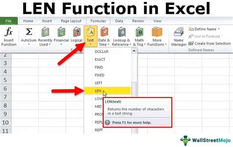 Len Function in Excel