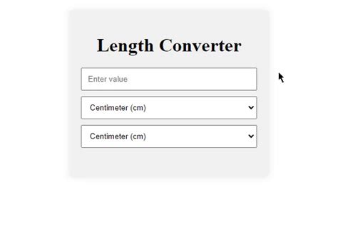 Length Converter Html Code