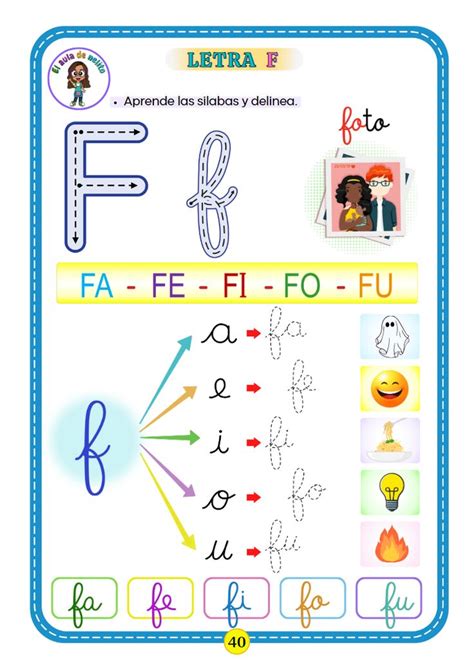 Ejercicio de Oraciones con letra F