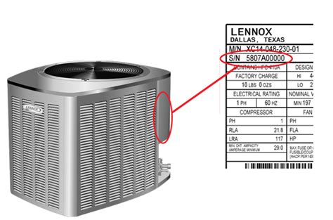 lennox air conditioner serial number