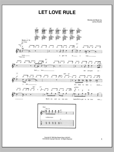 lenny kravitz let love rule chords