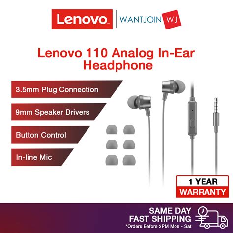 Lenovo 110 Analog In Ear Headphones: Driver & Manual Download