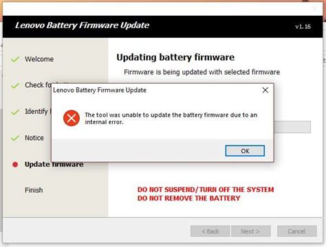 lenovo battery firmware update failed
