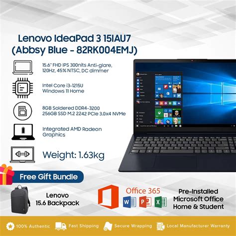 lenovo ideapad 3 15iau7 specs