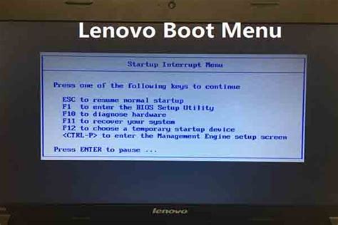 lenovo notebook boot menu key