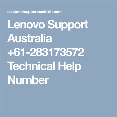 lenovo support australia phone number