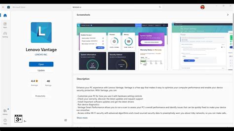 lenovo vantage app microsoft store