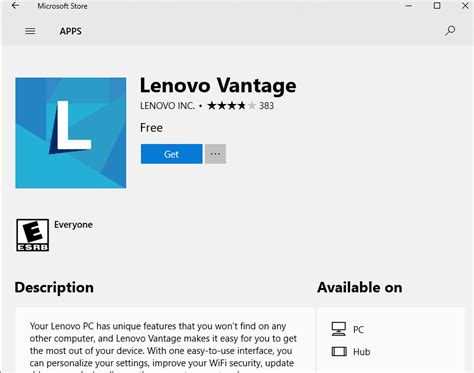 lenovo vantage download without windows store