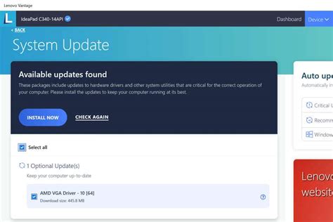 lenovo vantage driver update