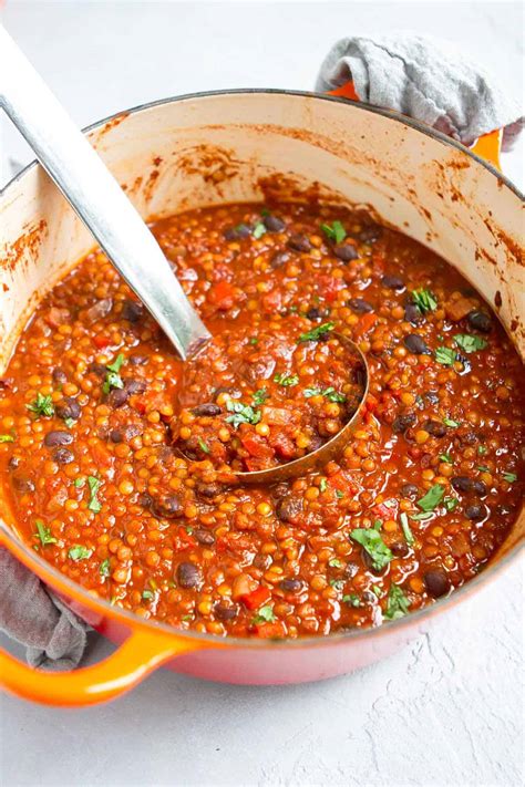 lentil chili with meat