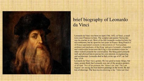 leonardo da vinci biography summary