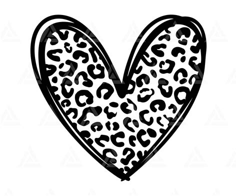 Leopard heart svg leopard print clipart leopard pattern png Etsy