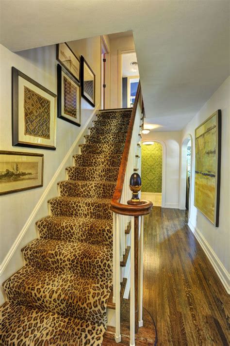 leopard carpet stairs