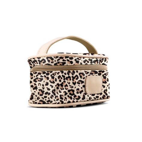 A stylish leopard print makeup case