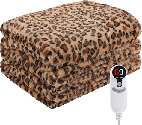Leopard Print Electric Throw Blanket
