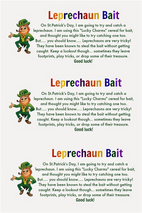 leprechaun Trap ideas, printables and crafts for St. Patrick's Day