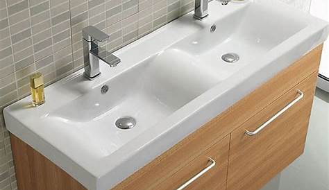 Meuble de salle de bains double vasque en teck | Leroy Merlin