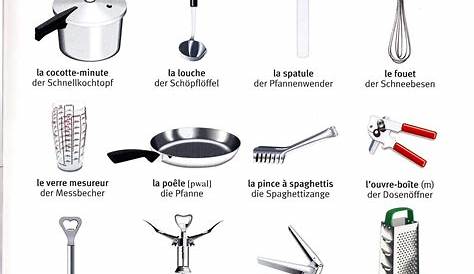 Les ustensiles de cuisine Vocabulaire cuisine, Ustensile