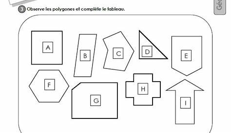 Identifier les polygones: exercice Notions, Diagram, Grade 3, Save