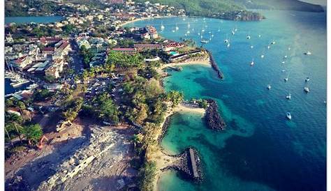 Les Trois-Ilets, Martinique, FWI - Aerial view of Anse Mitan Stock