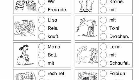 Kleine Leseübungen für Erstleser - Satzebene | Learn german, Teaching