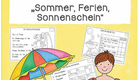 Sommerliches Lese-Miniheft | Sommer-Chalkies | Kl. 1 & 2