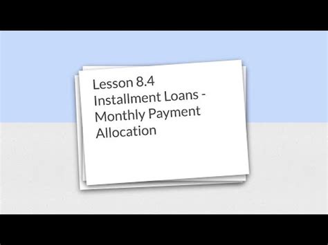 Determine The Monthly Payment For The Installment Loan