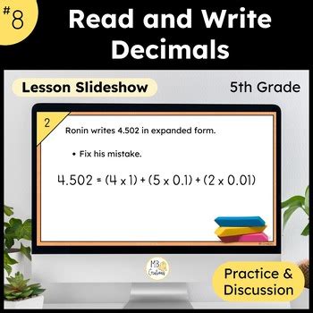 Lesson 8 Read And Write Decimals Answer Key