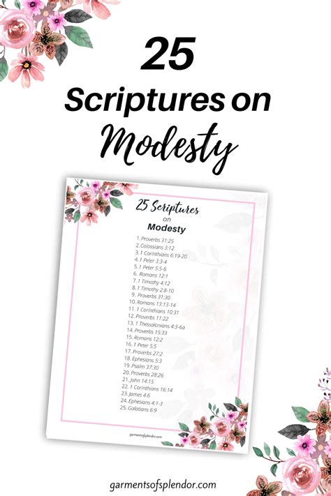 Lesson About Modesty Free Printable