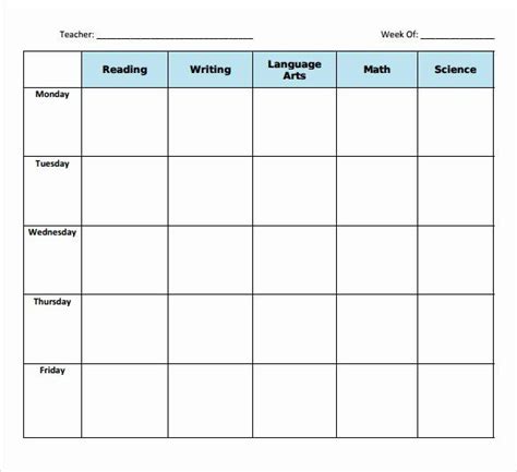 Lesson Plan Book Printable Pages