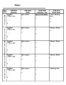 Lesson Plan Book Template Printable