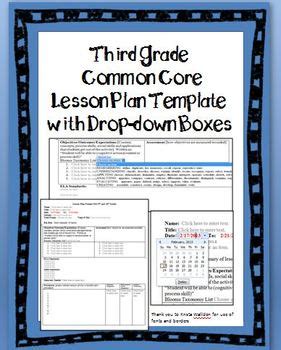 lesson plan template with drop down boxes